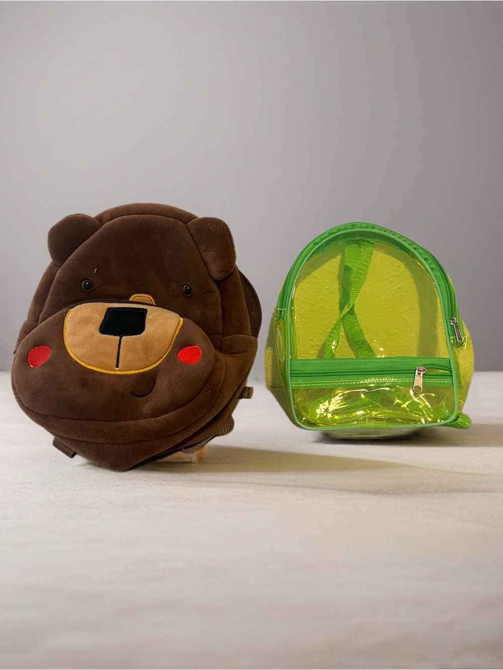 2 back packs for Kids 1 Plush Bear Backpack - Brown and 1 Neo Backpack